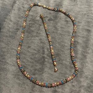 Betsy Johnson multi colored necklace and bracelet!!